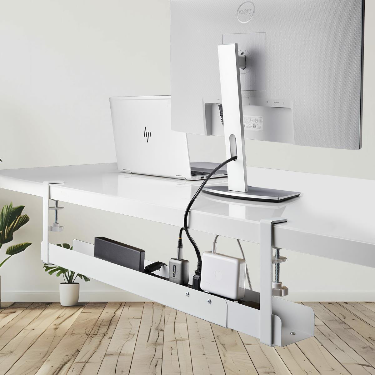STARTECH.COM Under Desk Cable Management - No Drill Cable Organizer Tray