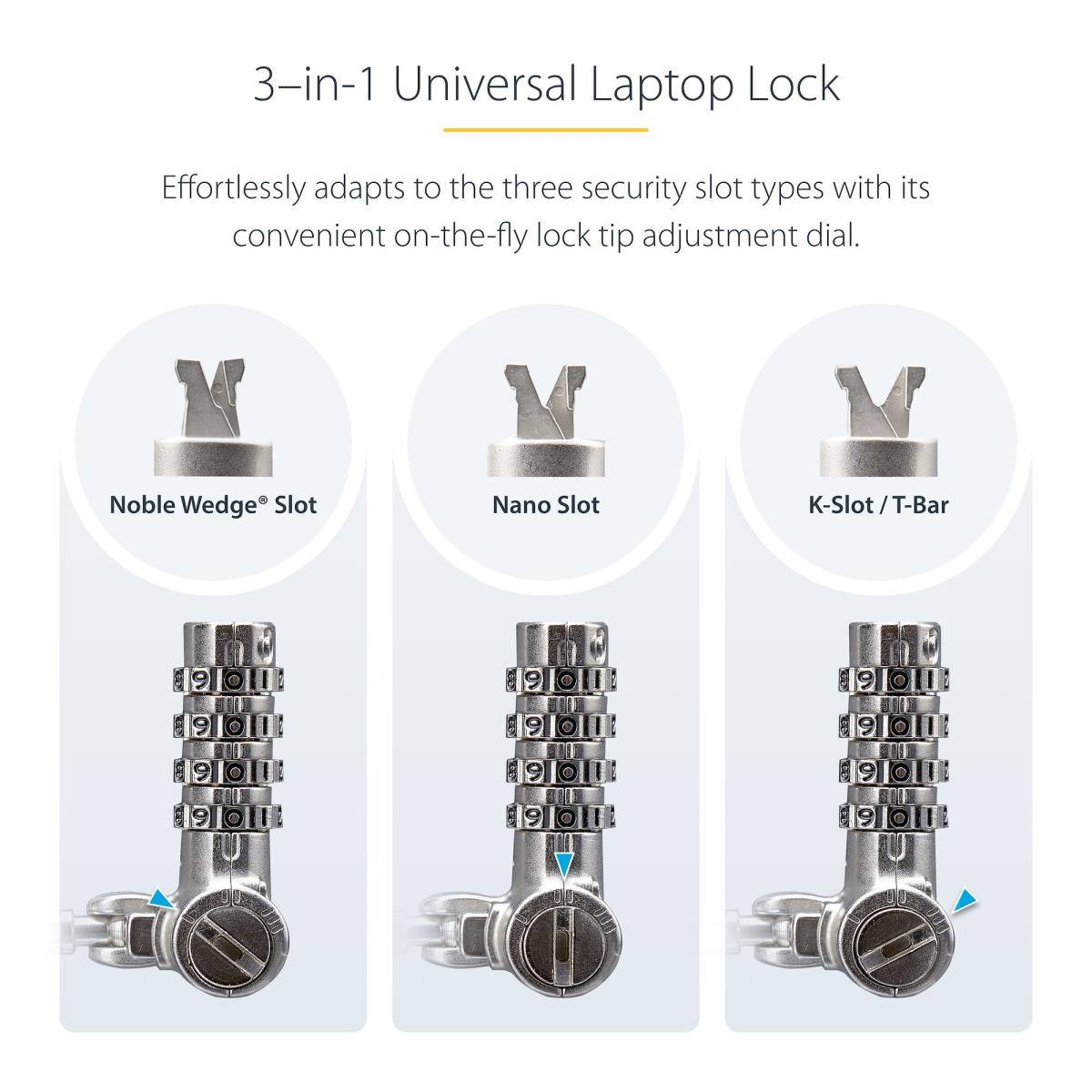 STARTECH.COM Universal Laptop Cable Lock 2m Serialized Security Cable