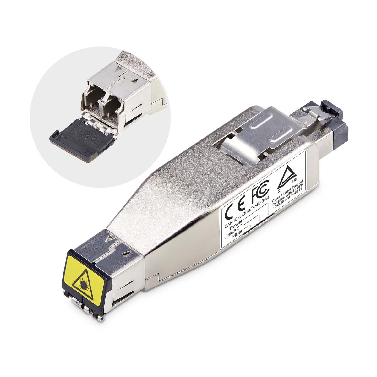 STARTECH.COM Gigabit Fiber To Rj45 Ethernet Poe Media Converter Dongle Smf/m
