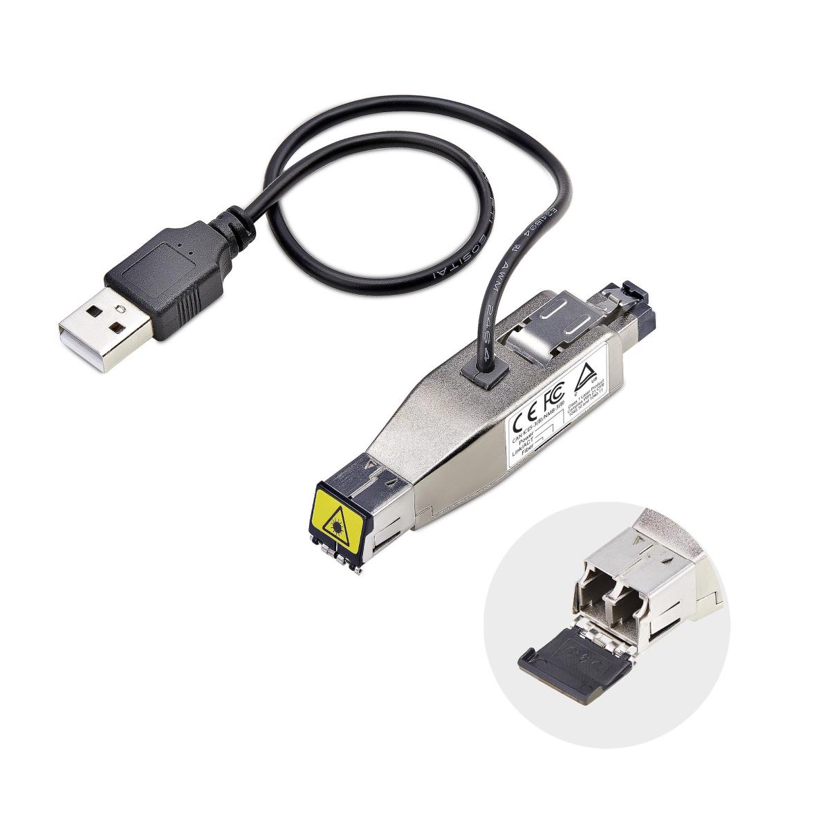 STARTECH.COM Gigabit Fiber To Rj45 Ethernet Media Converter Dongle Smf/mmf