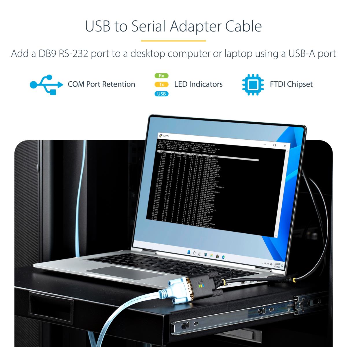 STARTECH.COM USB To Serial Cable USB To Db9 Rs232 Adapter 2m