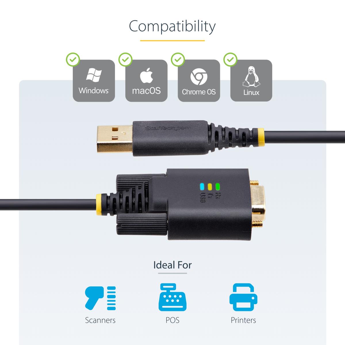 STARTECH.COM USB To Serial Cable USB To Db9 Rs232 Adapter 2m