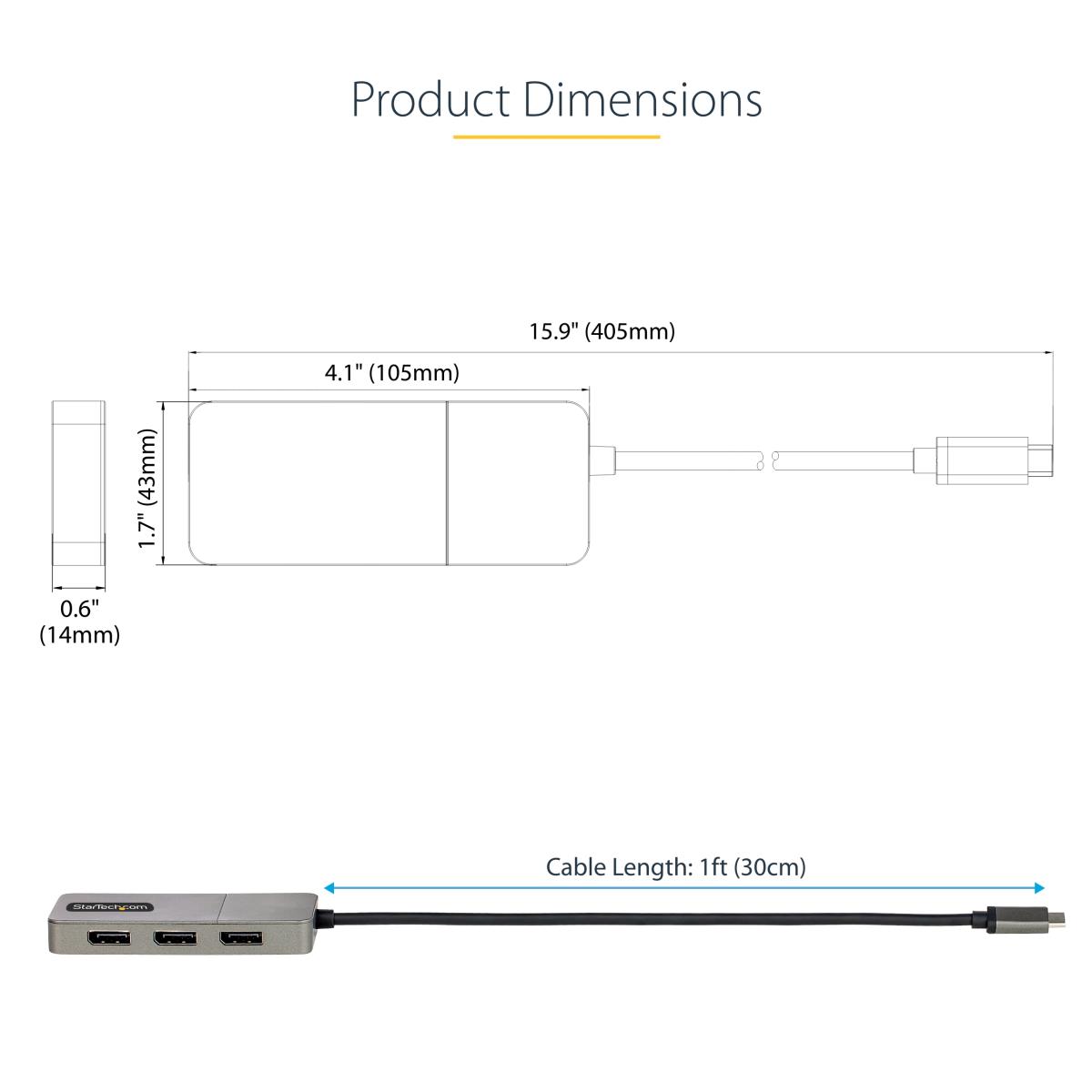 STARTECH.COM USB-c To Triple Dp Mst Hub - DisplayPort 1.4 4k 60hz