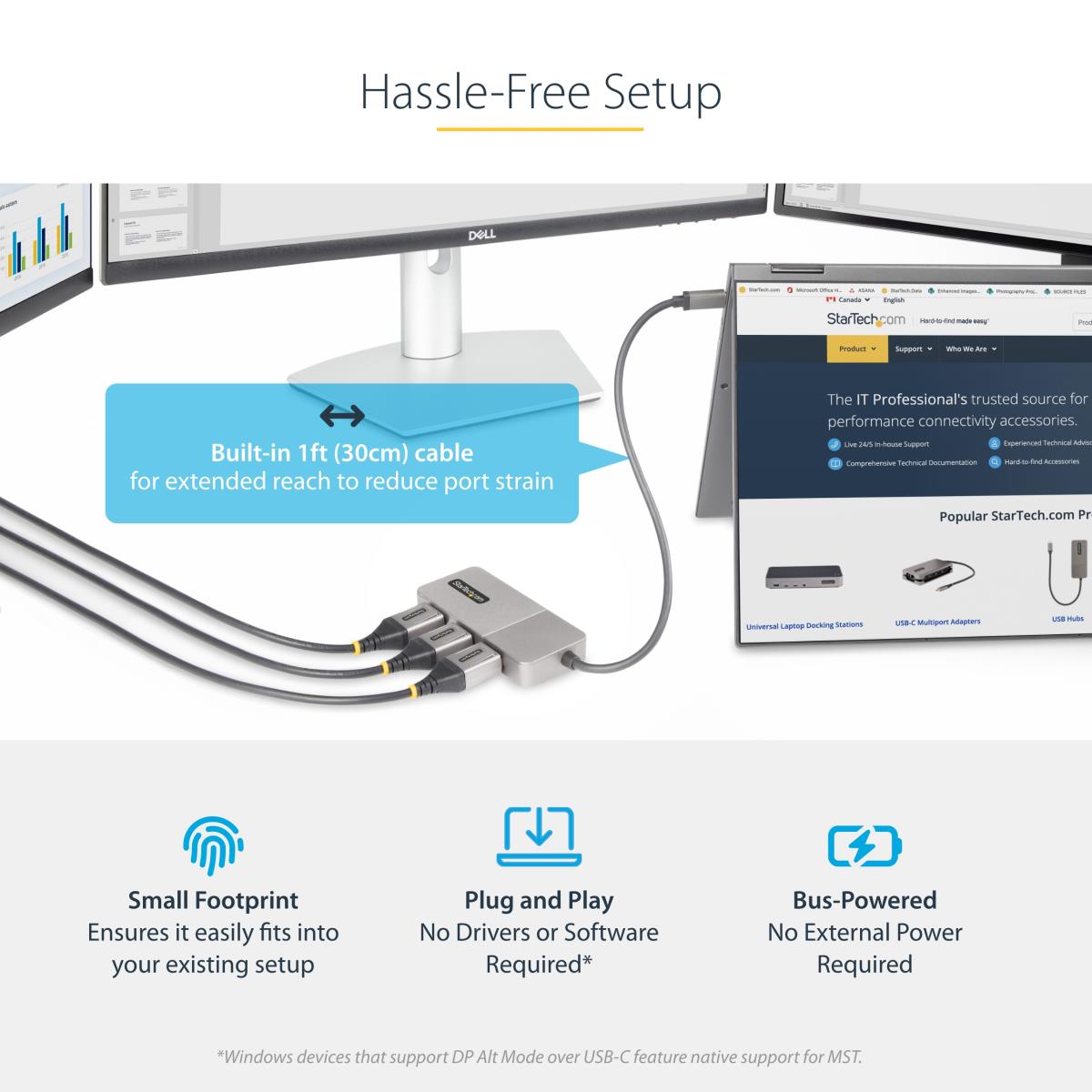 STARTECH.COM USB-c To Triple Dp Mst Hub - DisplayPort 1.4 4k 60hz