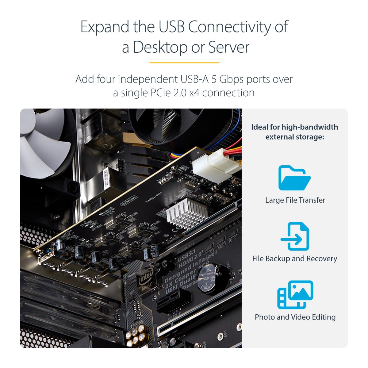 STARTECH.COM USB-a Pci-e Card 4-port 5gbps 4x USB Controllers  PCI Express C