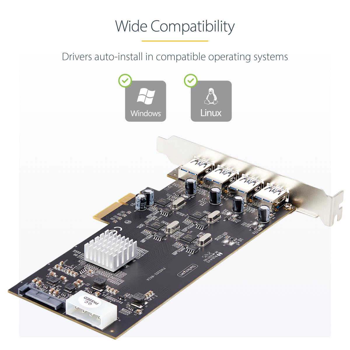 STARTECH.COM USB-a Pci-e Card 4-port 5gbps 4x USB Controllers  PCI Express C