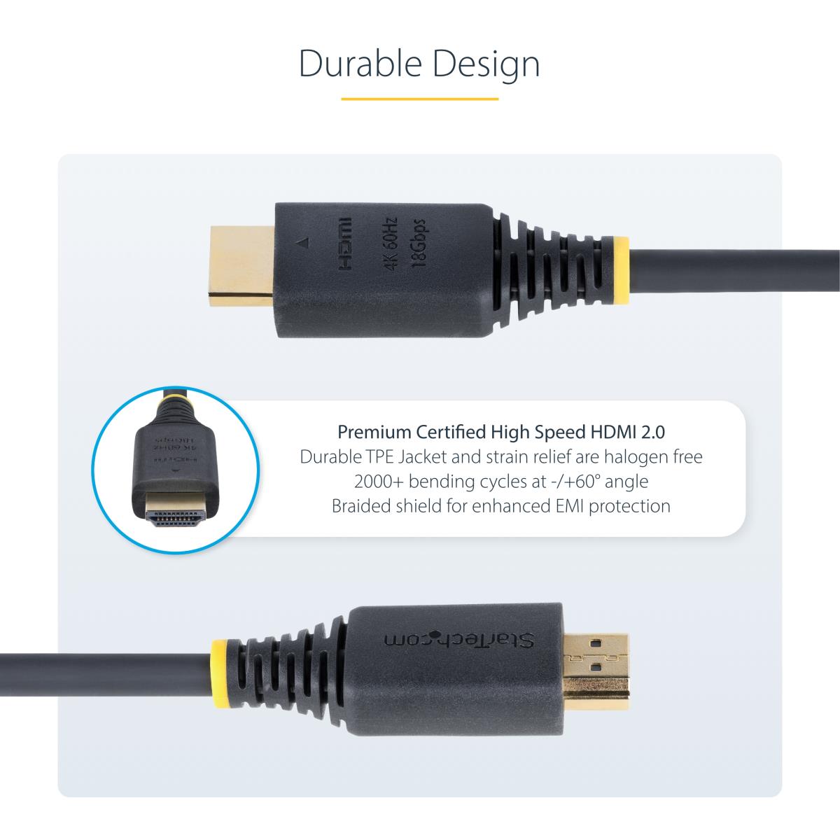 STARTECH.COM Premium Certified High Speed Hdmi Cable 4k 60hz/1440p 144hz Hdr10/hdcp 2.2/arc 18GB 2m