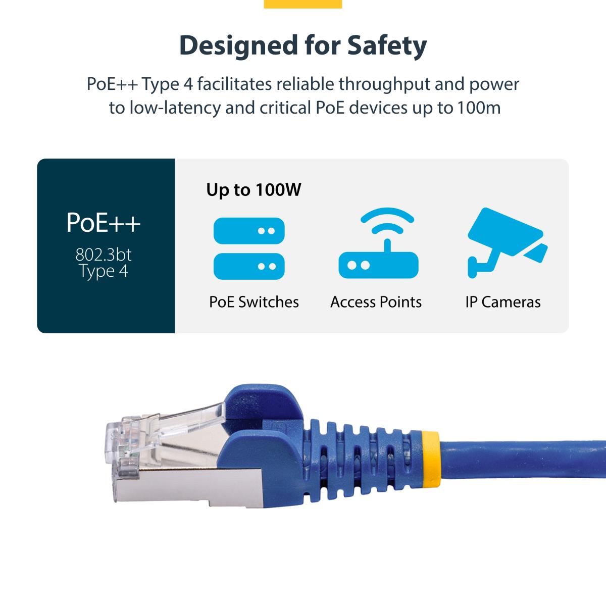 STARTECH.COM Patch Cable - Cat8 - S/ftp - Snagless - 1m - Blue