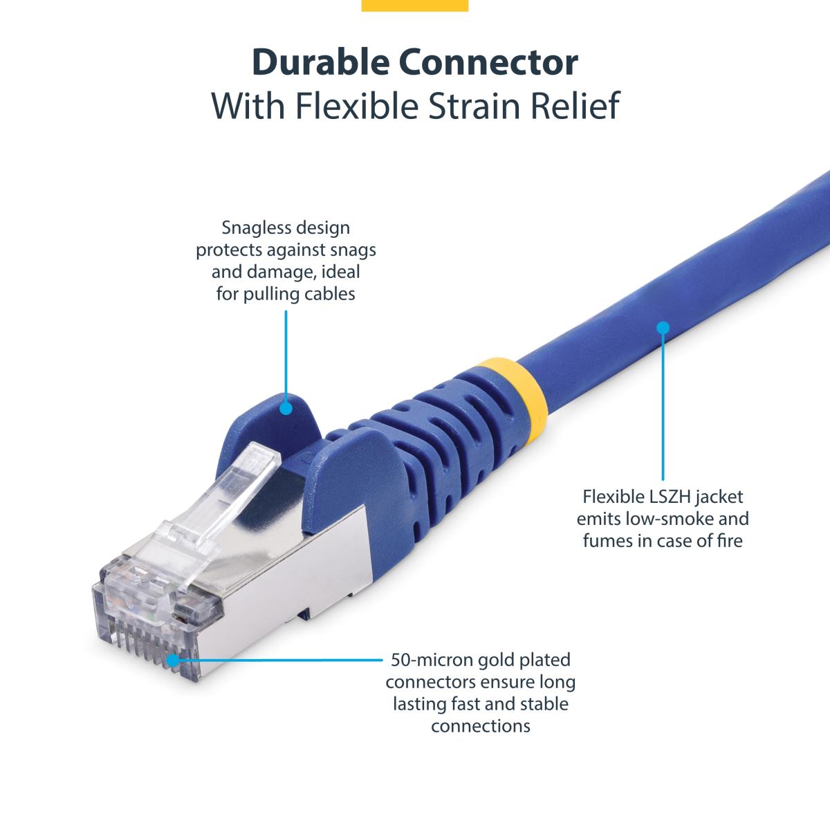 STARTECH.COM Patch Cable - Cat8 - S/ftp - Snagless - 50cm - Blue