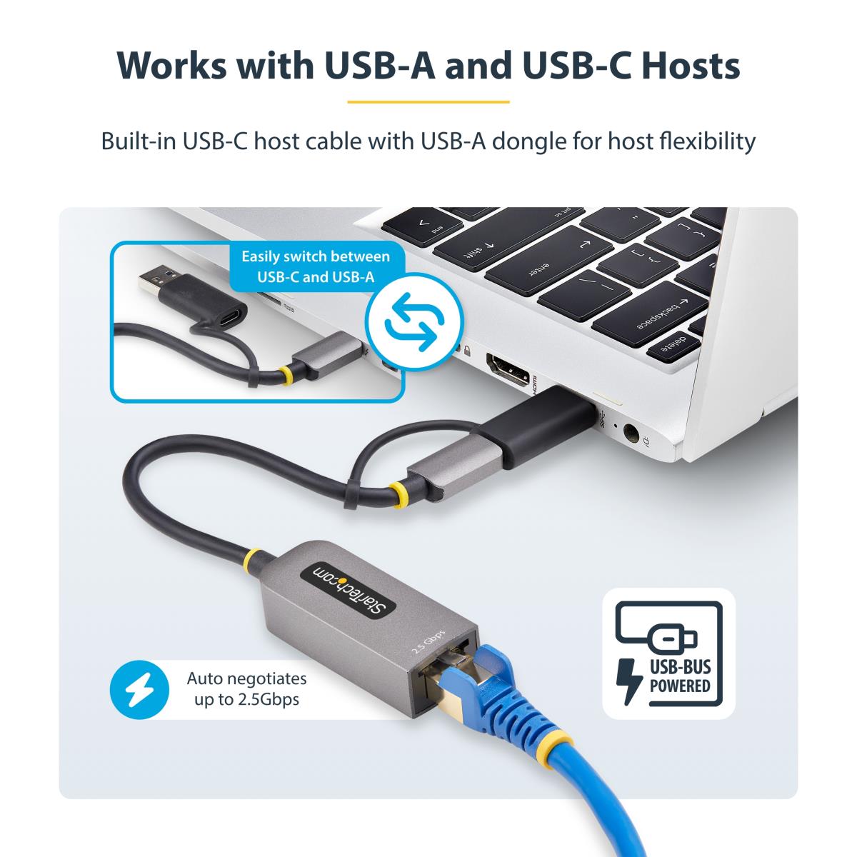 STARTECH.COM Ethernet Adapter - USB 3.0 Type-c To 2.5 Gigabit W/USB-a Convert