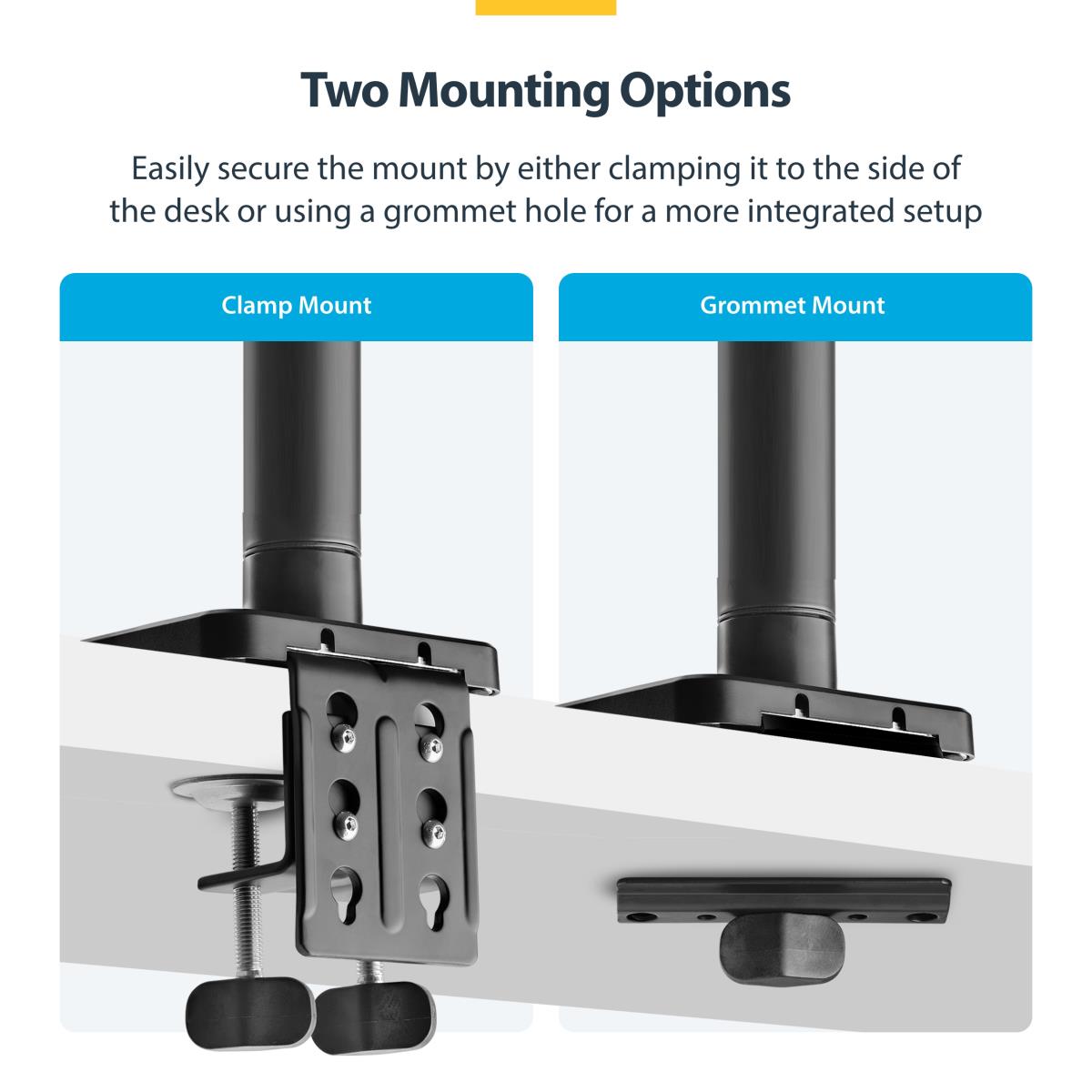 STARTECH.COM Monitor Desk Mount For Up To 49in Ultrawide Curved Screens Max 44lb - Mechanical Spring Arm - C-clamp/grommet - Tool-less Adjustment
