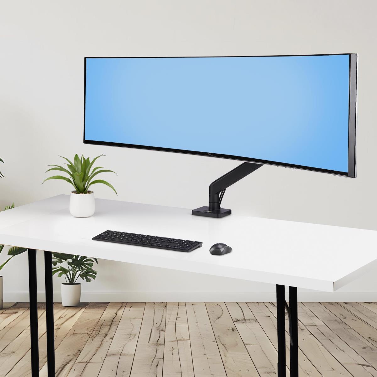 STARTECH.COM Monitor Desk Mount For Up To 49in Ultrawide Curved Screens Max 44lb - Mechanical Spring Arm - C-clamp/grommet - Tool-less Adjustment