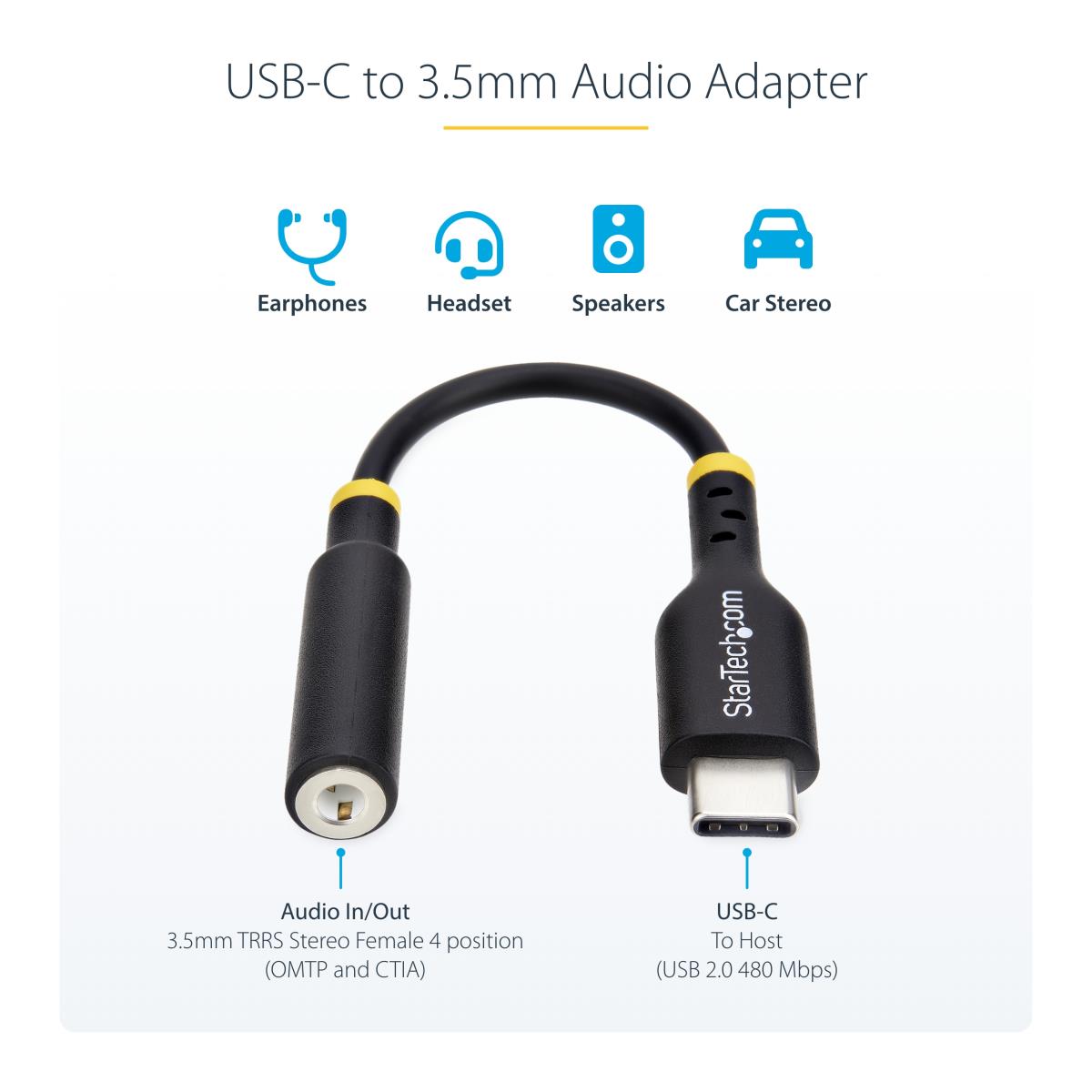 STARTECH.COM USB-c Audio Adapter To 3.5mm Trrs Jack