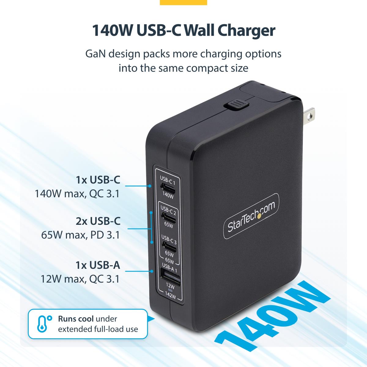 STARTECH.COM USB-c Wall Charger Pd 3.1 140w