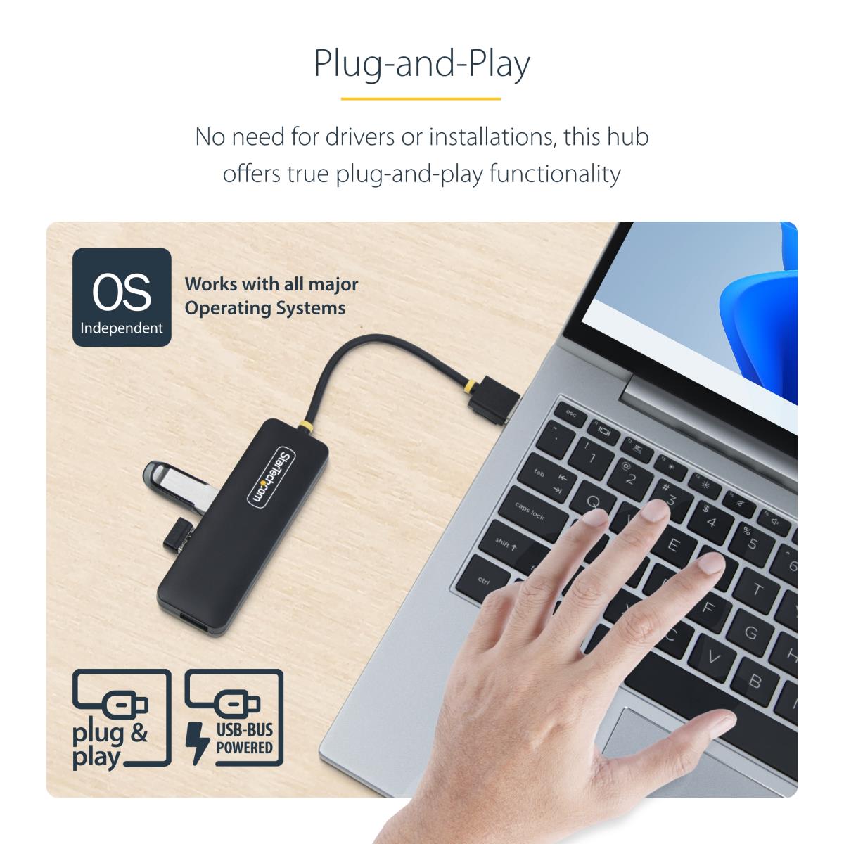 STARTECH.COM USB-a Hub 4-port 5gbps USB Bus Powered