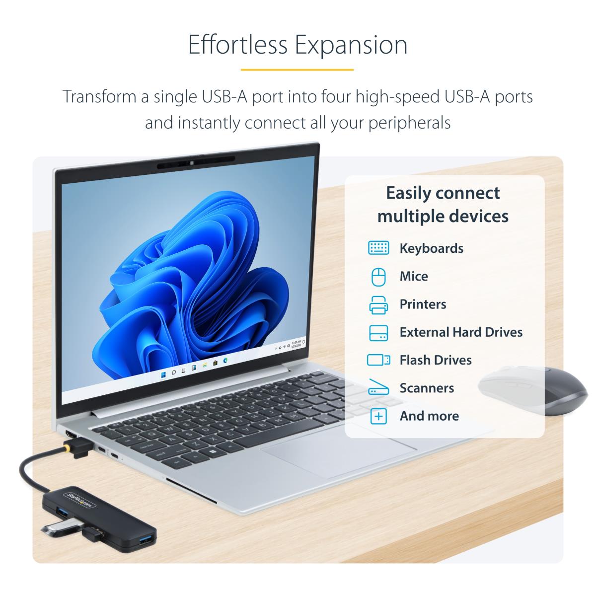 STARTECH.COM USB-a Hub 4-port 5gbps USB Bus Powered