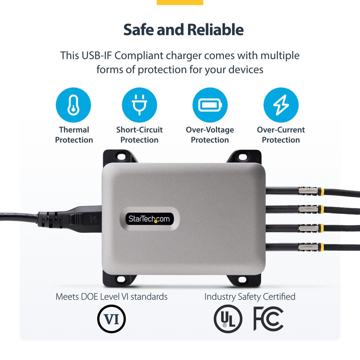 STARTECH.COM USB-c Charger 4-port 240w Total Single Port 140w Epr