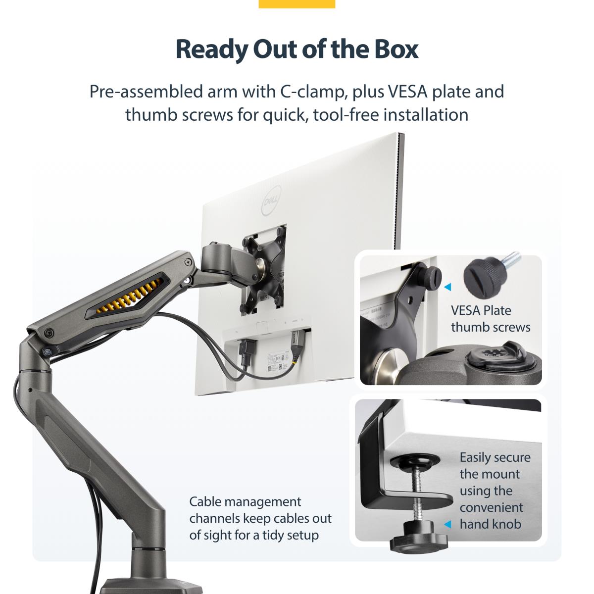 STARTECH.COM Desk Mount Monitor Arm Max 32in - C-clamp Mechanical Spring Taa