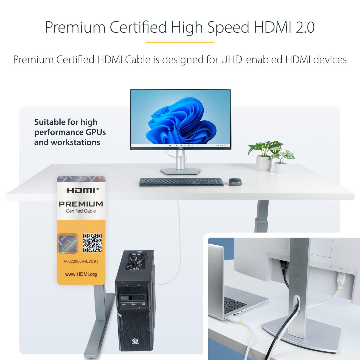 STARTECH.COM Premium Certified Hdmi Cable Hdmi Cord/4k 60hz/hdr1 6ft White