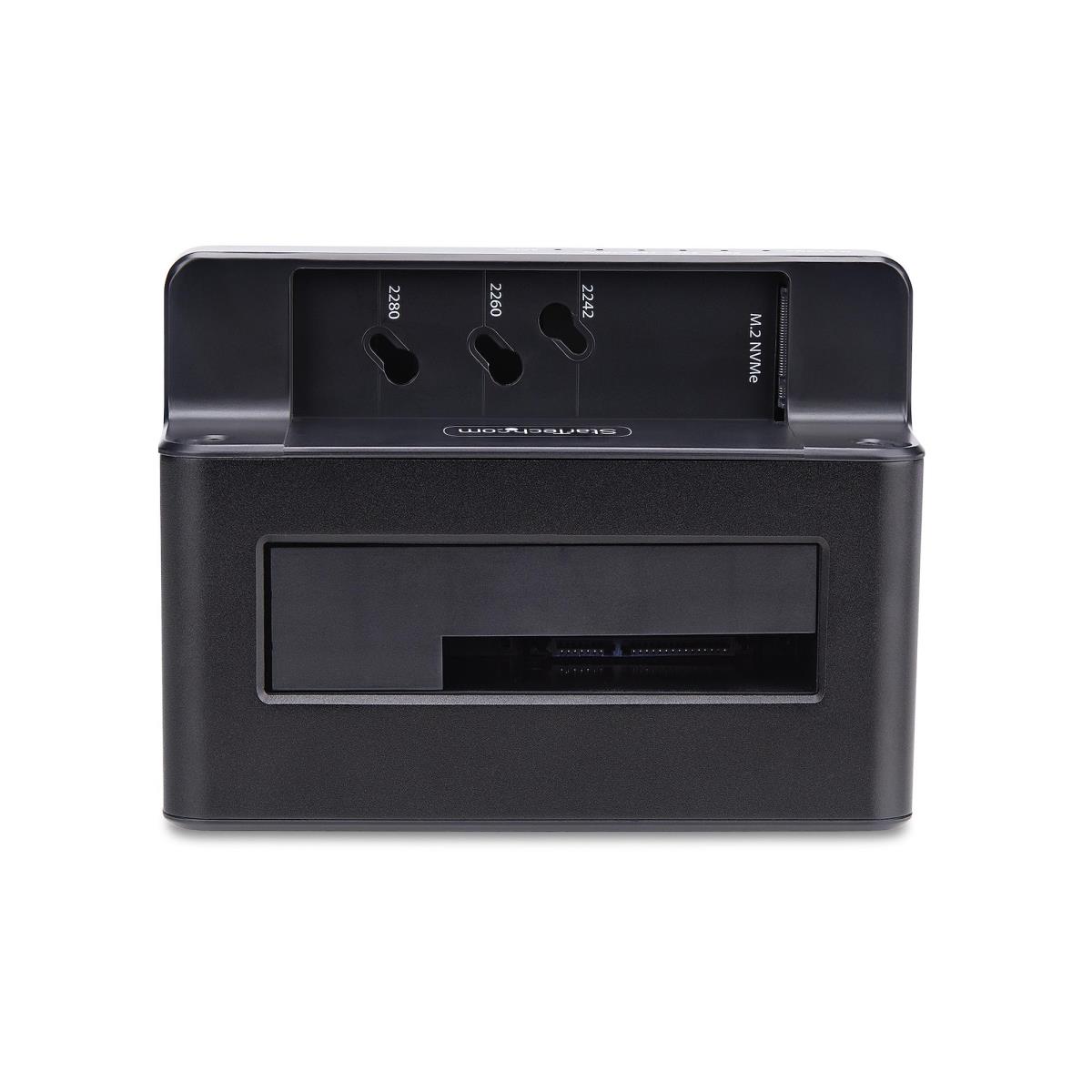 STARTECH.COM SATA Drive Duplicator - M.2 Nvme To 2.5/3.5in Dual Bay Standalone SSD Cloner/drive Dock, Bidirectional Nvme To SATA / SATA To Nvme