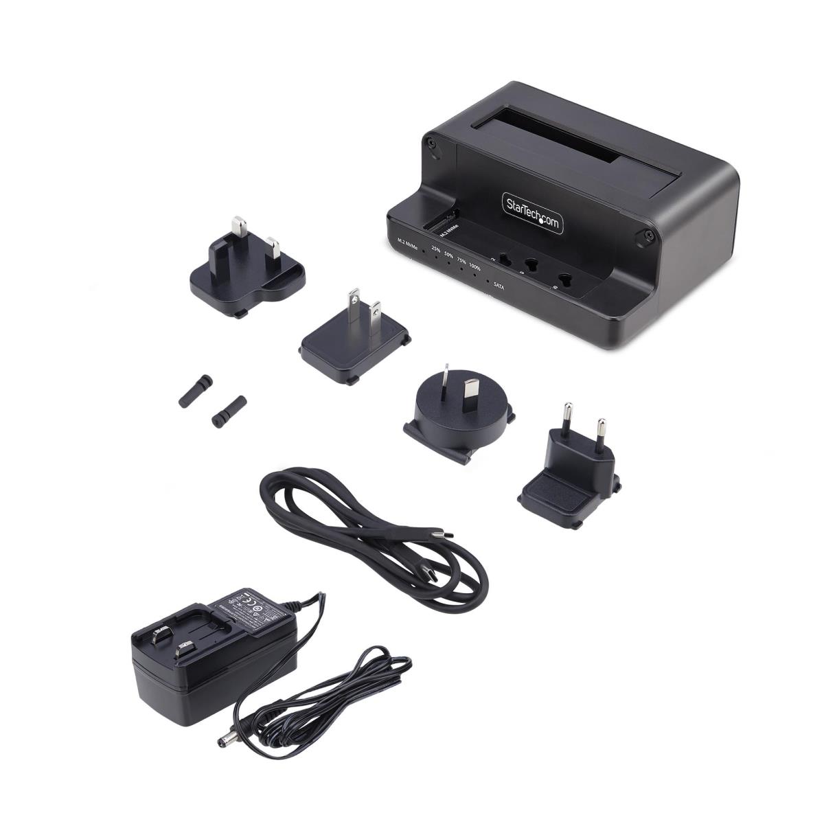 STARTECH.COM SATA Drive Duplicator - M.2 Nvme To 2.5/3.5in Dual Bay Standalone SSD Cloner/drive Dock, Bidirectional Nvme To SATA / SATA To Nvme