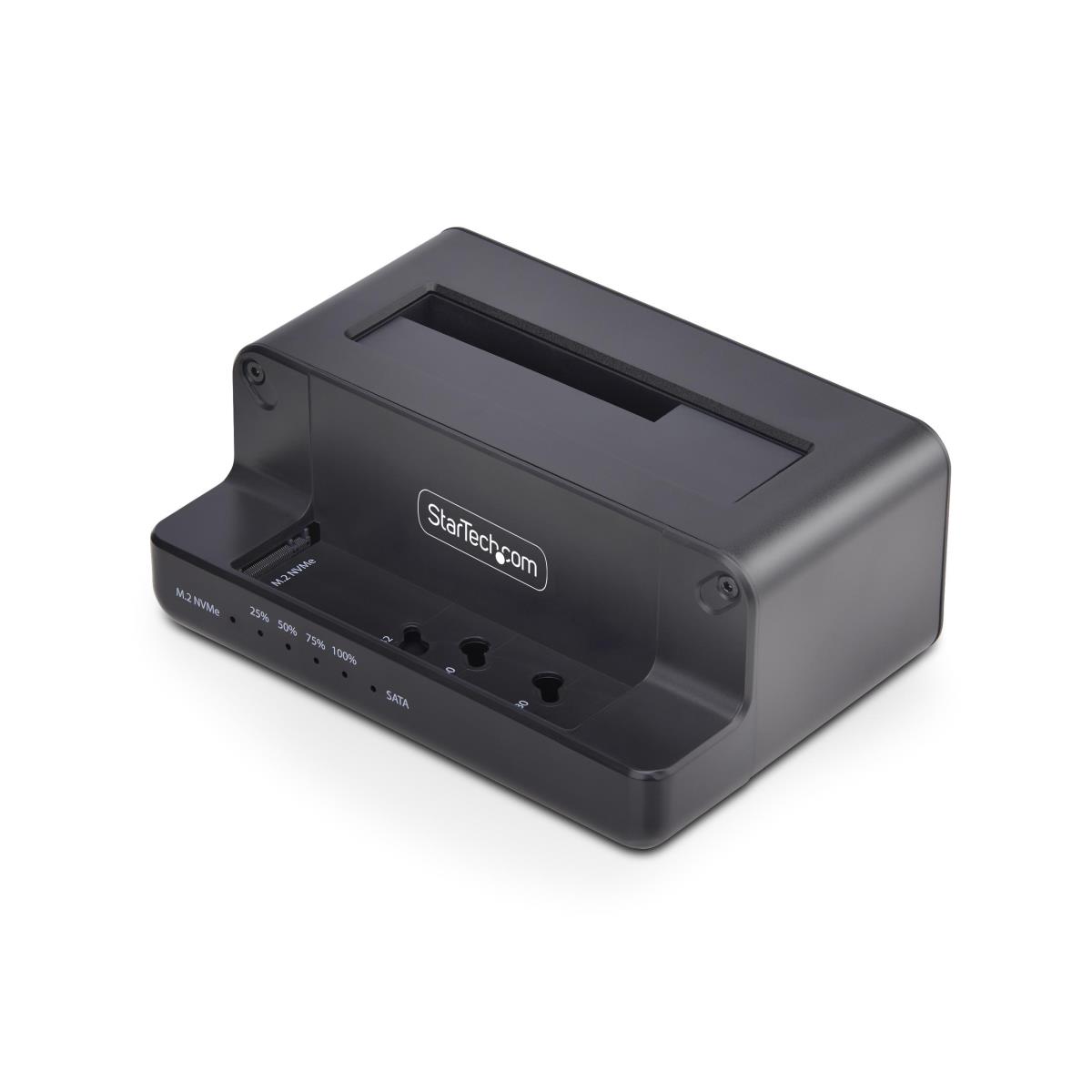 STARTECH.COM SATA Drive Duplicator - M.2 Nvme To 2.5/3.5in Dual Bay Standalone SSD Cloner/drive Dock, Bidirectional Nvme To SATA / SATA To Nvme