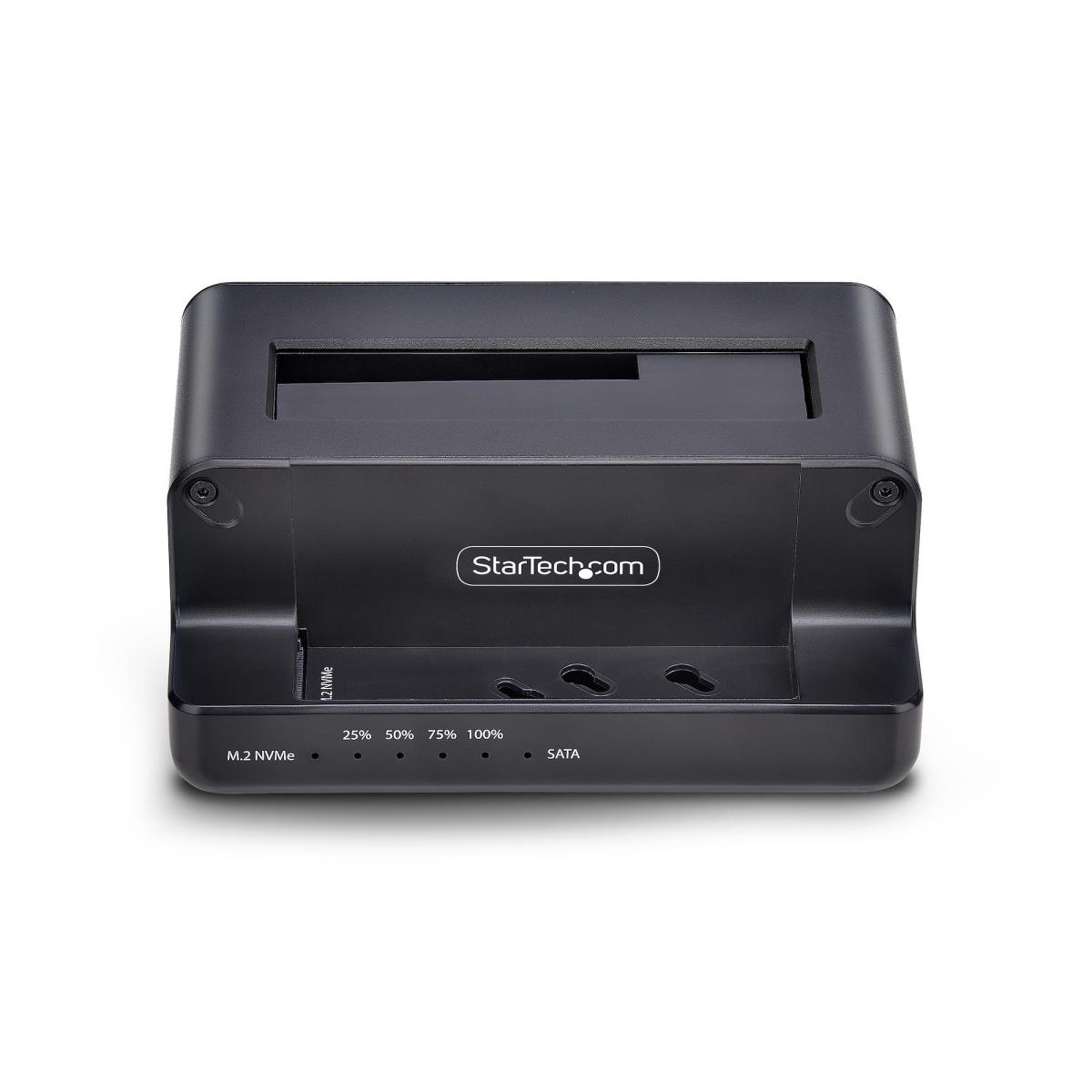 STARTECH.COM SATA Drive Duplicator - M.2 Nvme To 2.5/3.5in Dual Bay Standalone SSD Cloner/drive Dock, Bidirectional Nvme To SATA / SATA To Nvme