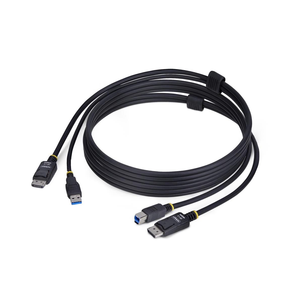 STARTECH.COM DisplayPort And USB 5gbps KVM Cable 4k 60hz, Universally Compatible Dp 1.2/USB 3.0 1.8m