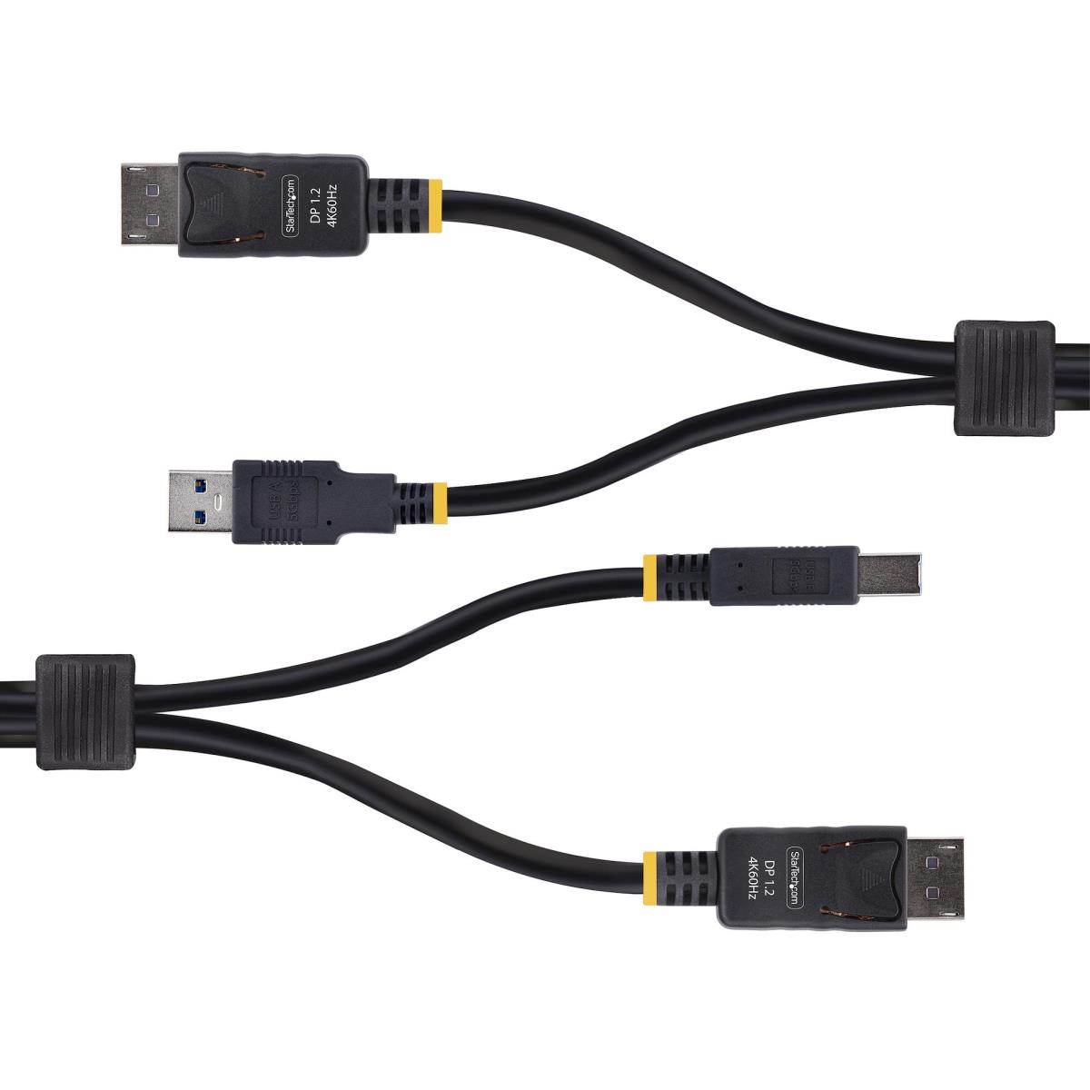 STARTECH.COM DisplayPort And USB 5gbps KVM Cable 4k 60hz, Universally Compatible Dp 1.2/USB 3.0 1.8m