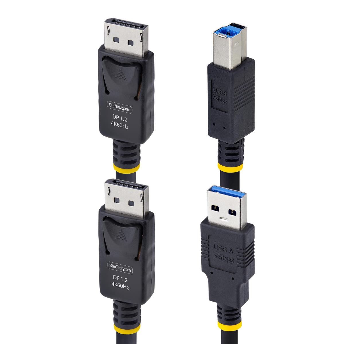 STARTECH.COM DisplayPort And USB 5gbps KVM Cable 4k 60hz, Universally Compatible Dp 1.2/USB 3.0 1.8m