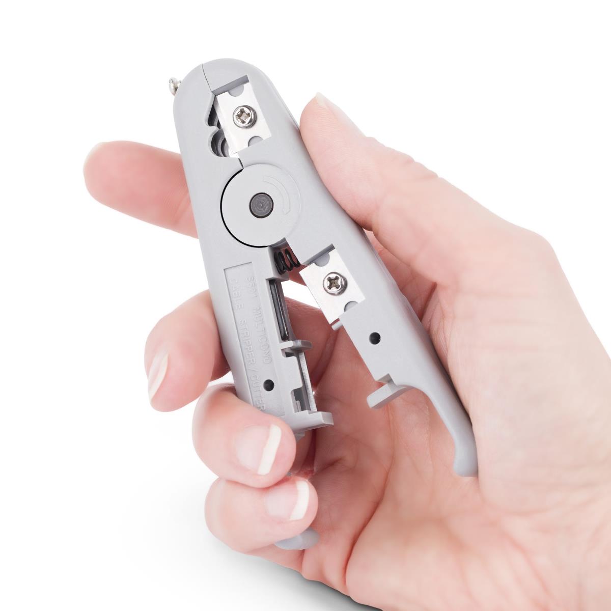 STARTECH.COM Network Cable Stripper And Cutter, Professional Wire Stripper For Utp/ftp/stp/coax Cables, Rotary Wire Stripping And Cutting Tool