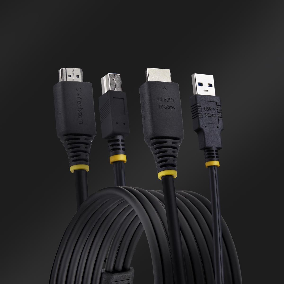 STARTECH.COM Hdmi And USB 5gbps KVM Cable, 4k 60hz, Hdmi 2.0 And USB Combo Cable For KVM Switches 1.8m