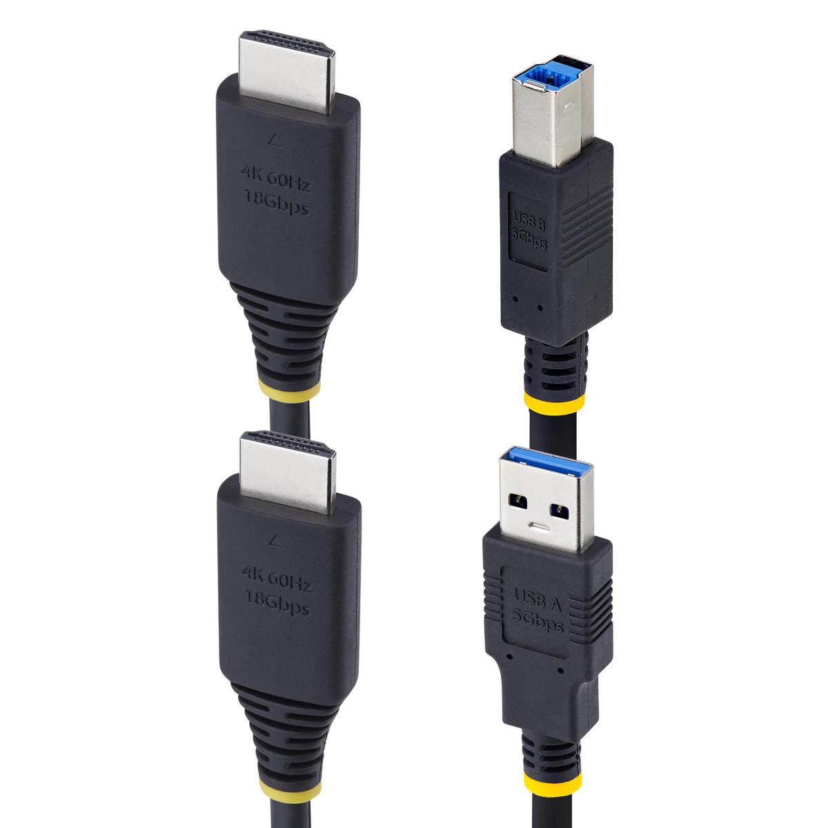 STARTECH.COM Hdmi And USB 5gbps KVM Cable, 4k 60hz, Hdmi 2.0 And USB Combo Cable For KVM Switches 1.8m