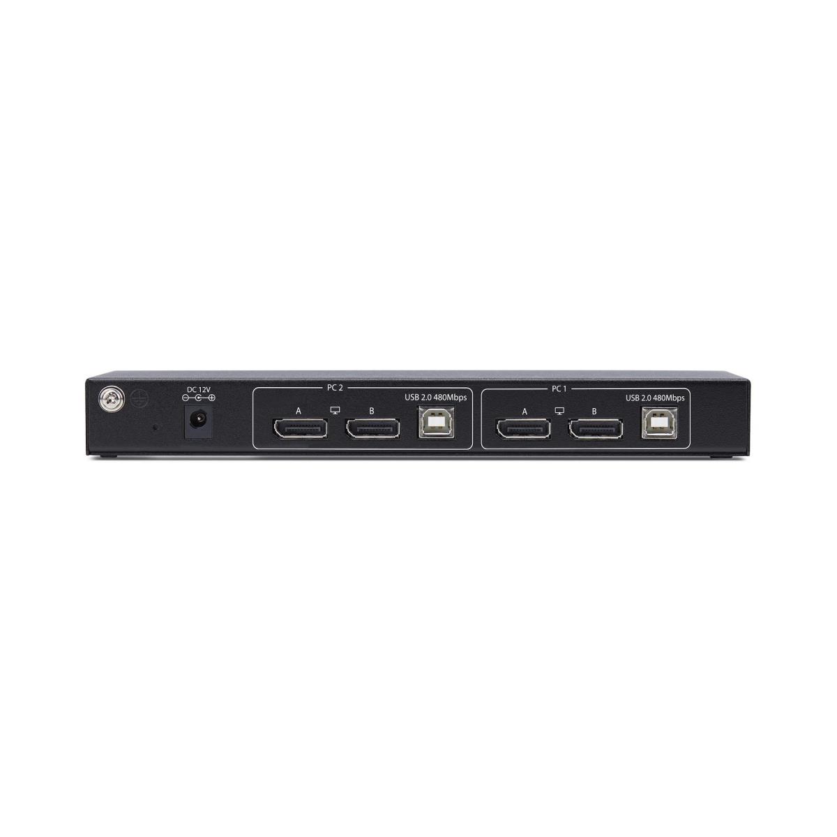 STARTECH.COM Dual-monitor DisplayPort KVM Switch 2-port With Dual View Video Matrix, 4k 60hz, 4x USB Hub Ports, Hotkey Switching