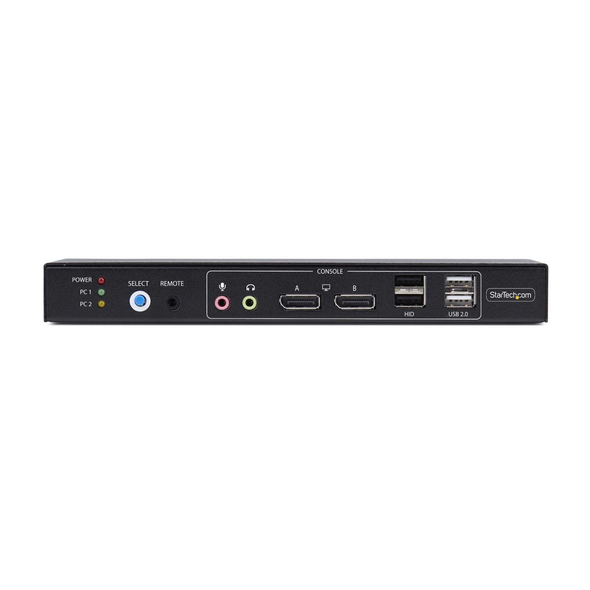 STARTECH.COM Dual-monitor DisplayPort KVM Switch 2-port With Dual View Video Matrix, 4k 60hz, 4x USB Hub Ports, Hotkey Switching