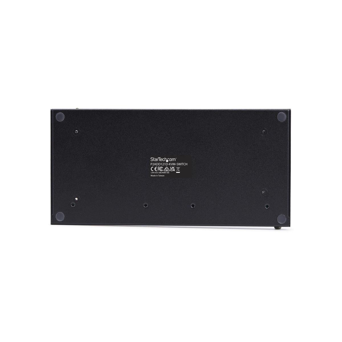 STARTECH.COM Dual-monitor DisplayPort KVM Switch 2-port With Dual View Video Matrix, 4k 60hz, 4x USB Hub Ports, Hotkey Switching