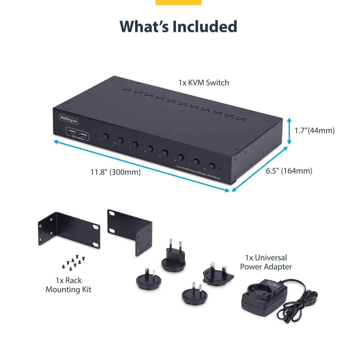 STARTECH.COM DisplayPort KVM Switch 8-port With 1u Rack Mount Kit