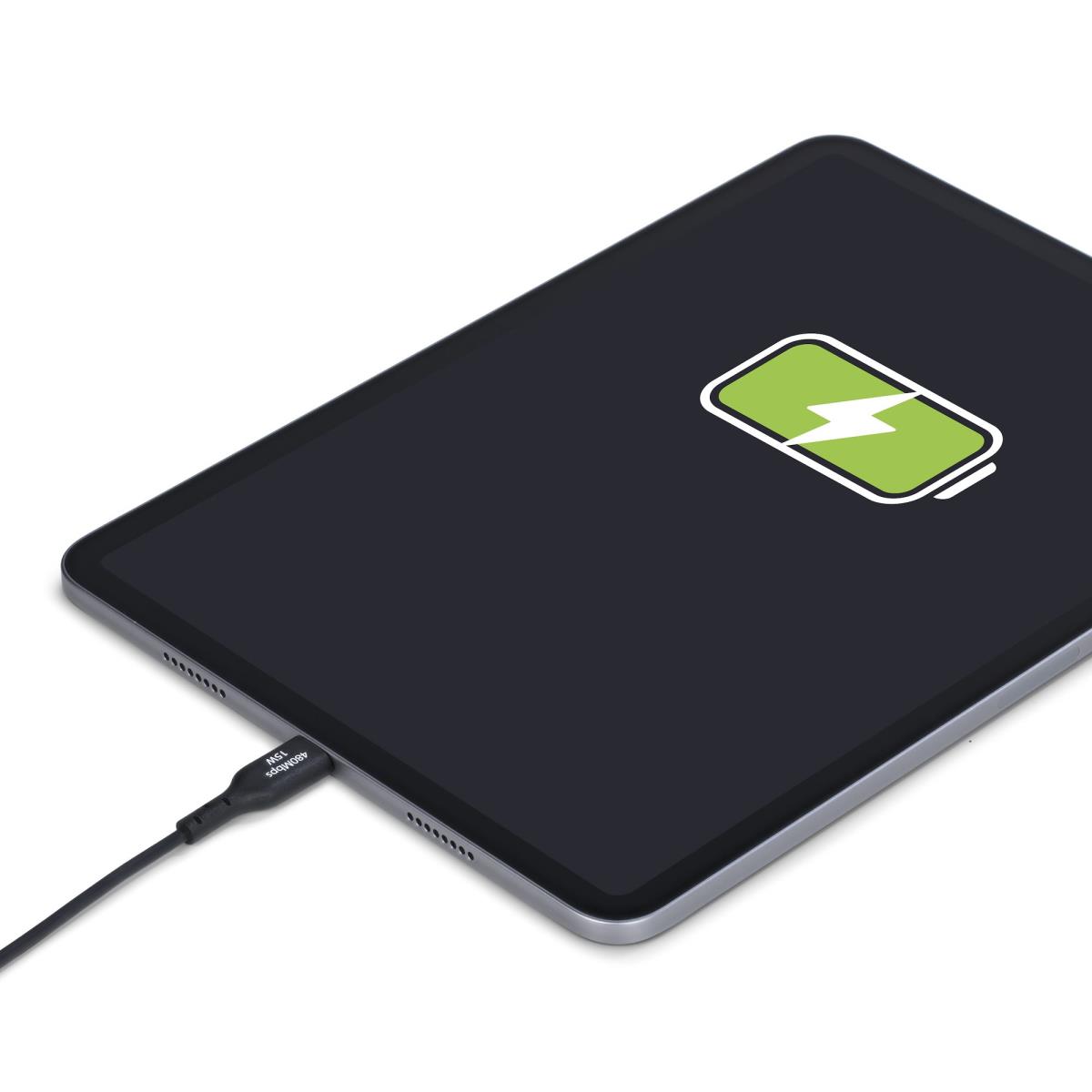 STARTECH.COM USB Charging Cord - USB-a To USB-c 3a, USB 2.0, Tpe Jacket - 15cm Black