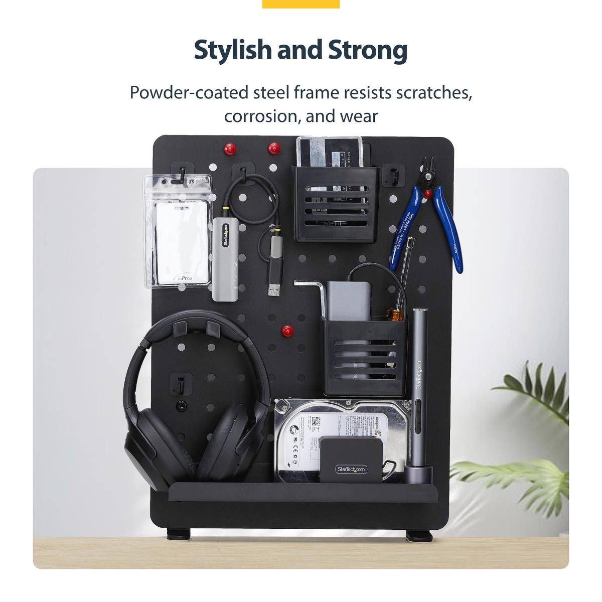 STARTECH.COM Clamp-on Pegboard Organizer - With Accessories Steel Black