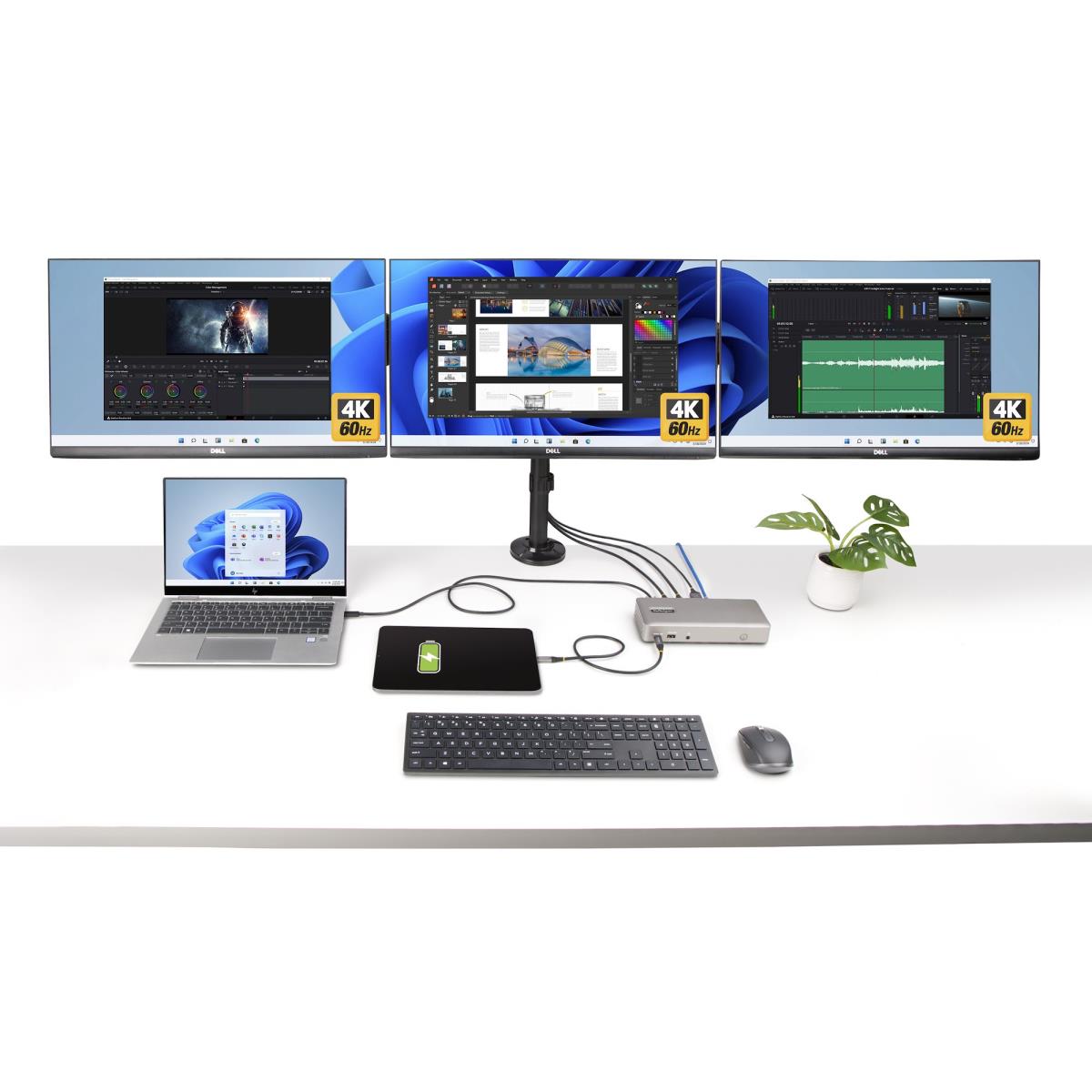 STARTECH.COM Triple-monitor USB4 Dock - USB-c Dock 4k 60hz 100w Pd
