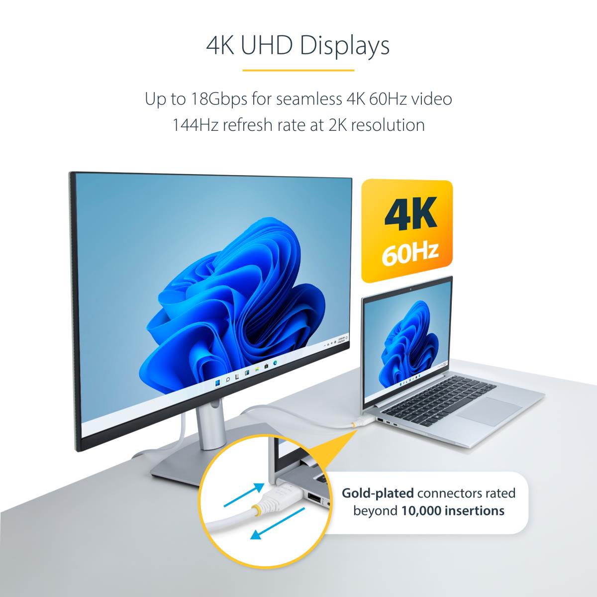 STARTECH.COM Premium Certified High Speed Hdmi Cable 4k 60hz/1440p 144hz Hdr10/hdcp 2.2/arc 18gbp 3m