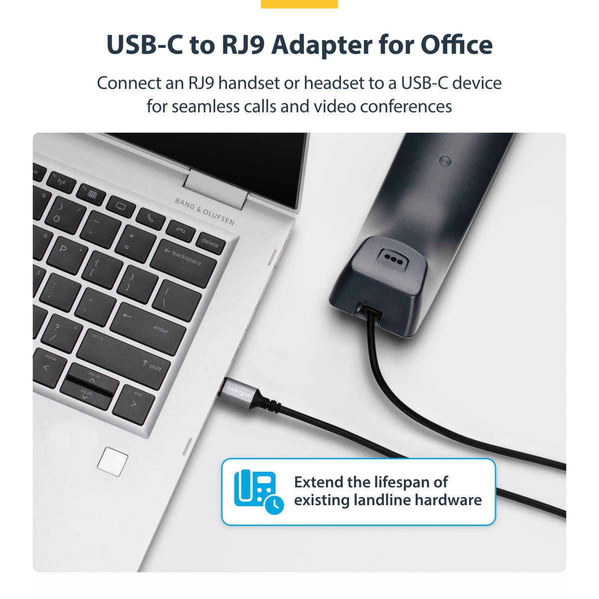 STARTECH.COM USB-c To Rj9 Adapter For Office Phone Handset Or Wired/wireless Headset