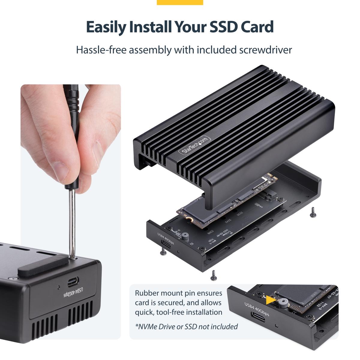 STARTECH.COM Nvme Enclosure SSD Enclosure USB4 M.2
