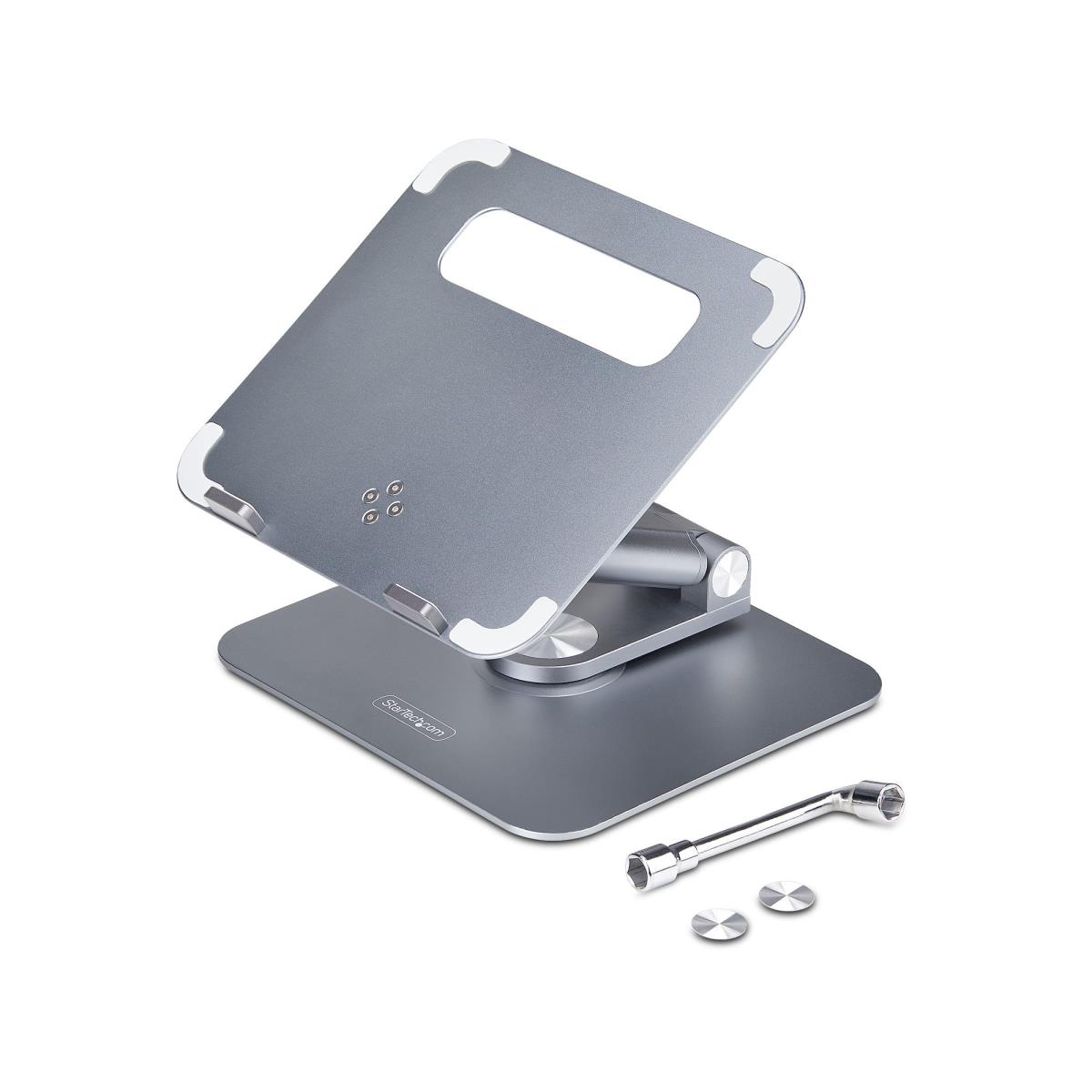 STARTECH.COM Telescopic Laptop Stand - 360 Swivel Base Rotating Computer Riser For Desk