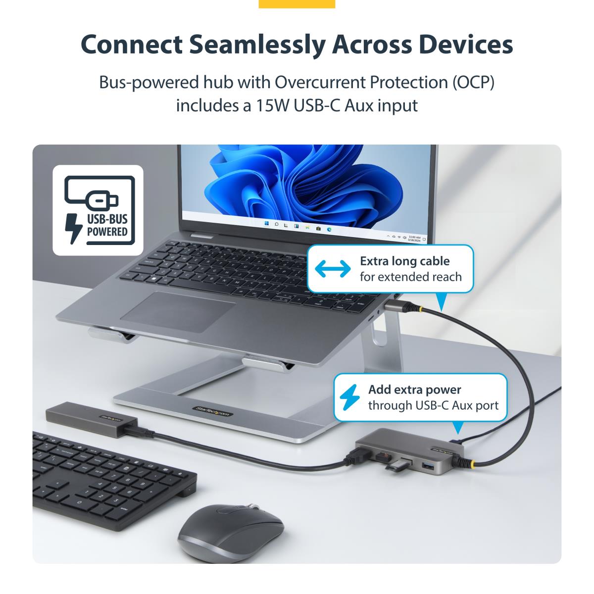 STARTECH.COM Hub - 4-port USB-a 5gbps, Bus Powered