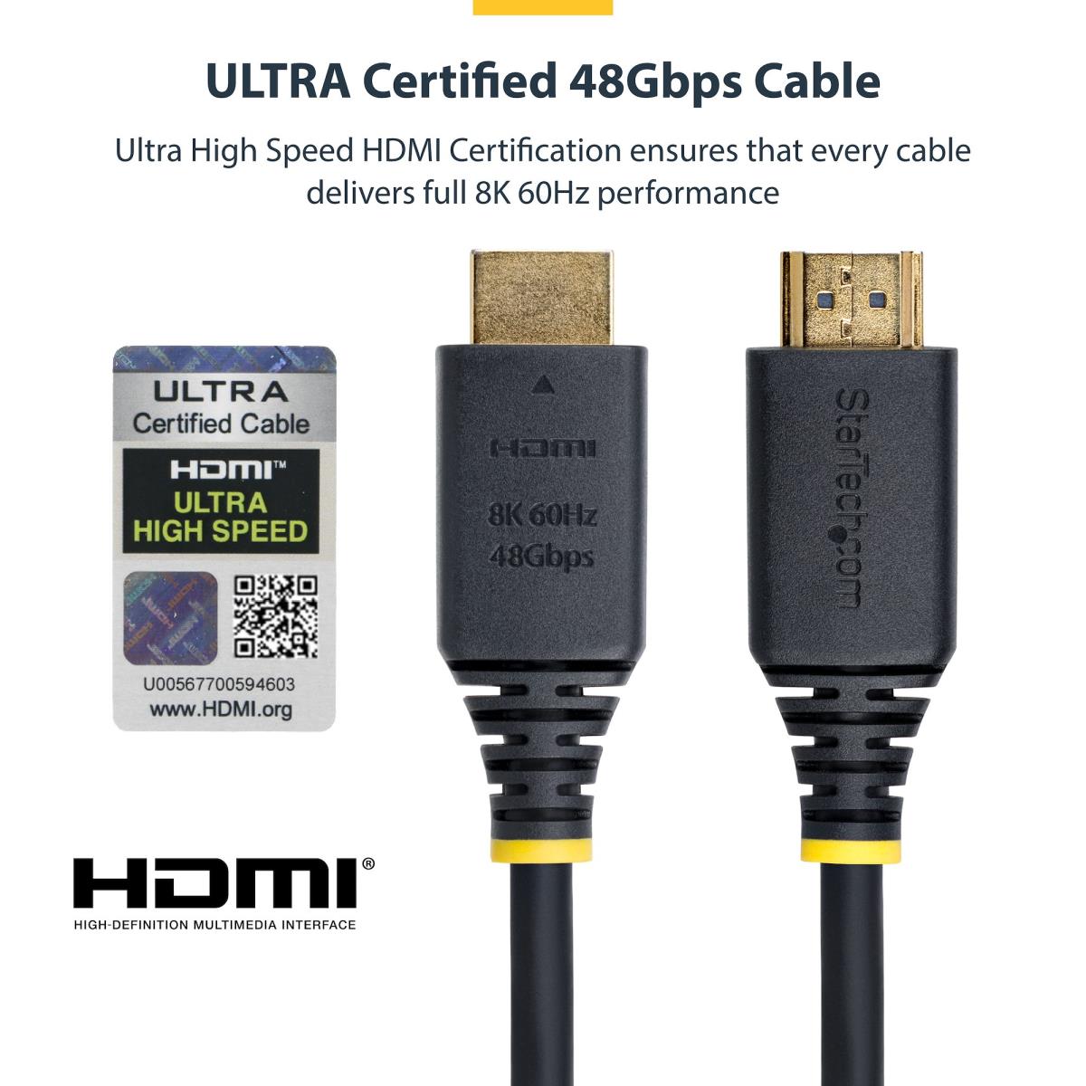 STARTECH.COM Hdmi 2.1 Cable 8k 60hz Certified Ultra High Speed 1m