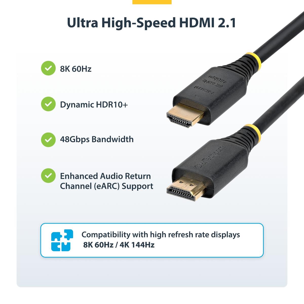 STARTECH.COM Hdmi 2.1 Cable 8k 60hz Certified Ultra High Speed 1m