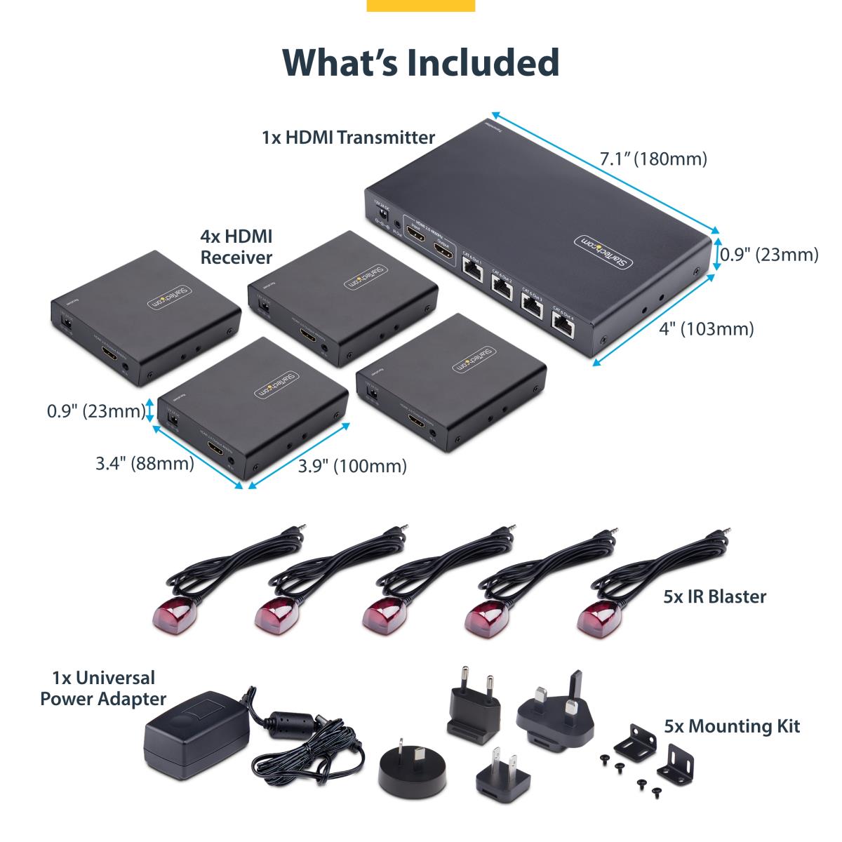 STARTECH.COM Hdmi Extender/splitter - 1x4 Hdmi Over Ethernet Kit 4-port