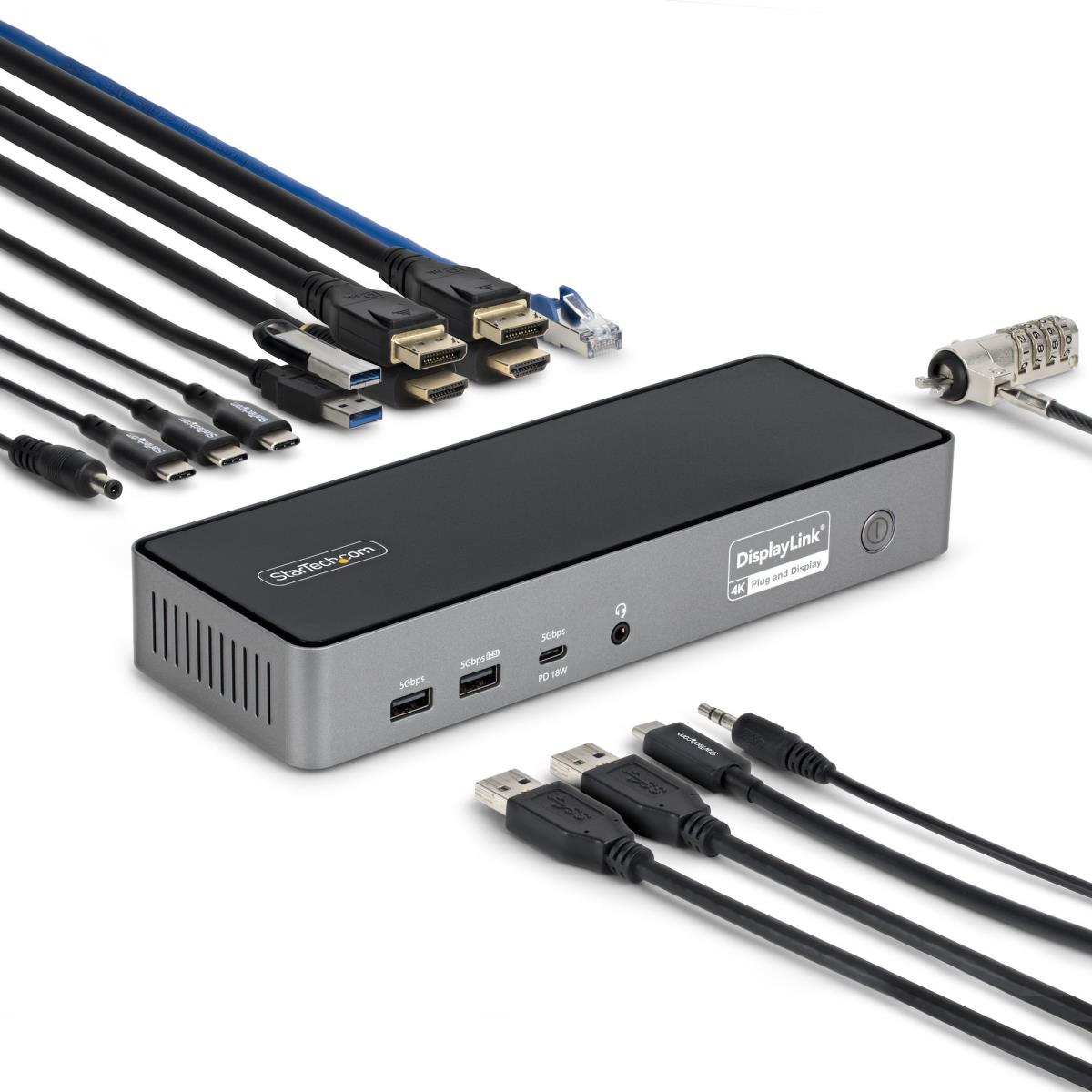 STARTECH.COM Triple-monitor Docking Station 4k 60hz Hdmi/DisplayPort