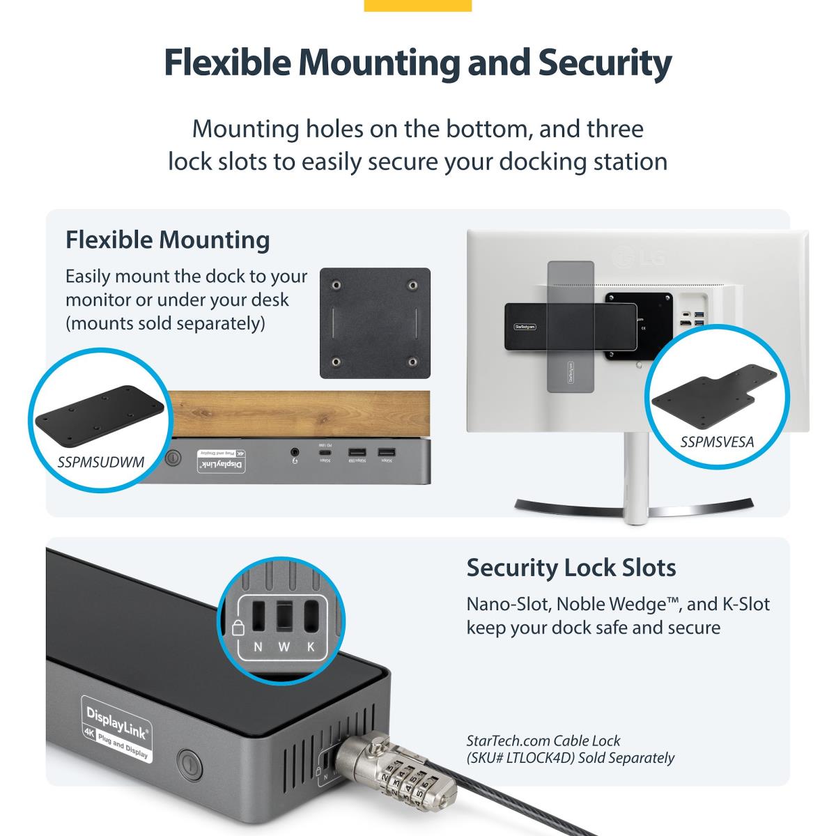 STARTECH.COM Triple-monitor Docking Station 4k 60hz Hdmi/DisplayPort
